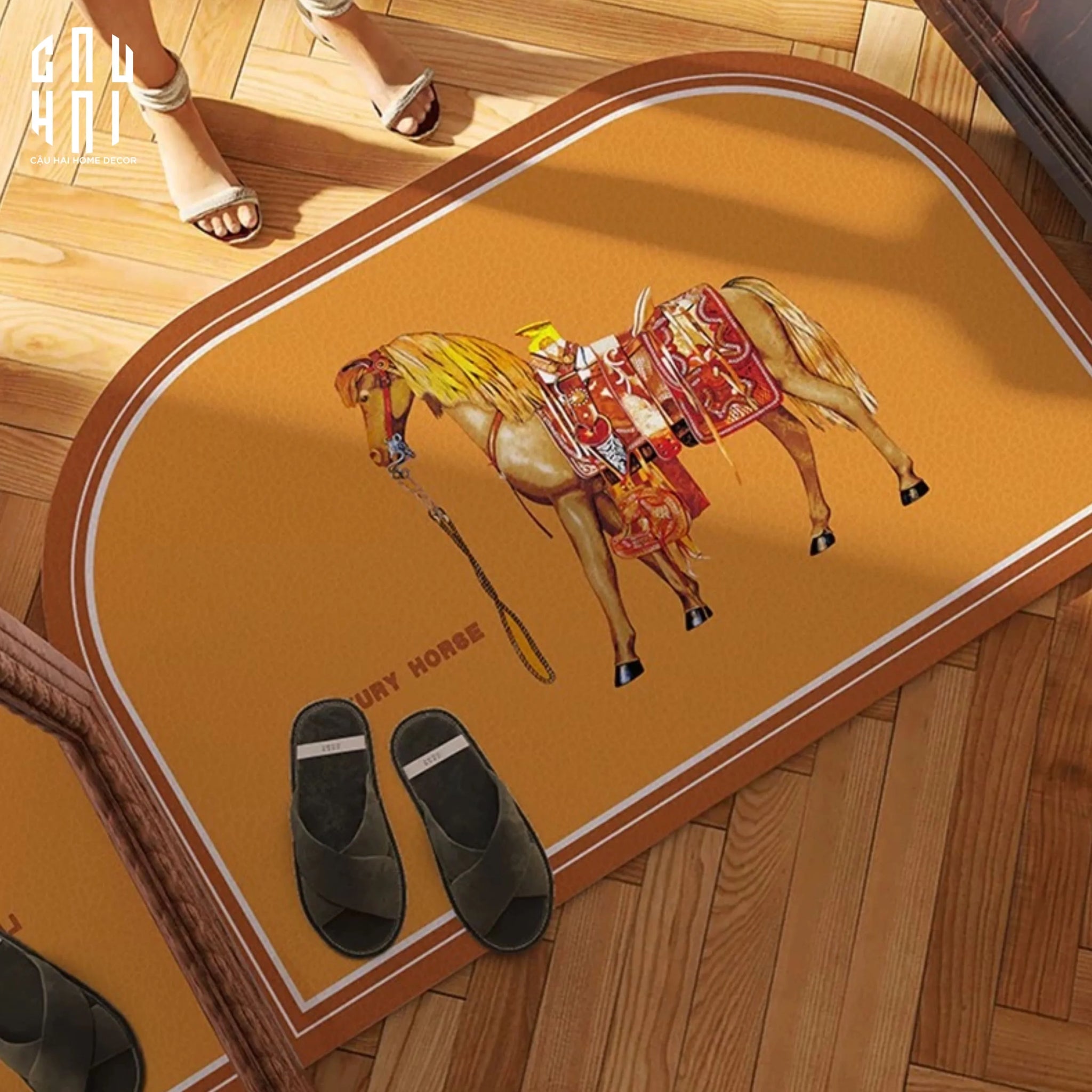 THẢM CỬA DA 50x80 - MON PETIT CHEVAL DOOR MAT-CẬU HAI HOME DECOR