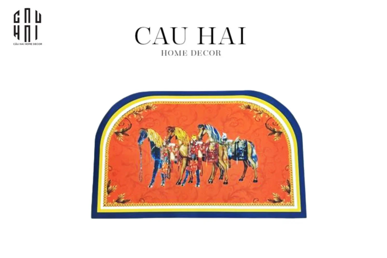 Thảm Cửa Da 50X80 - Mon Trois Petit Cheval - CẬU HAI HOME DECOR
