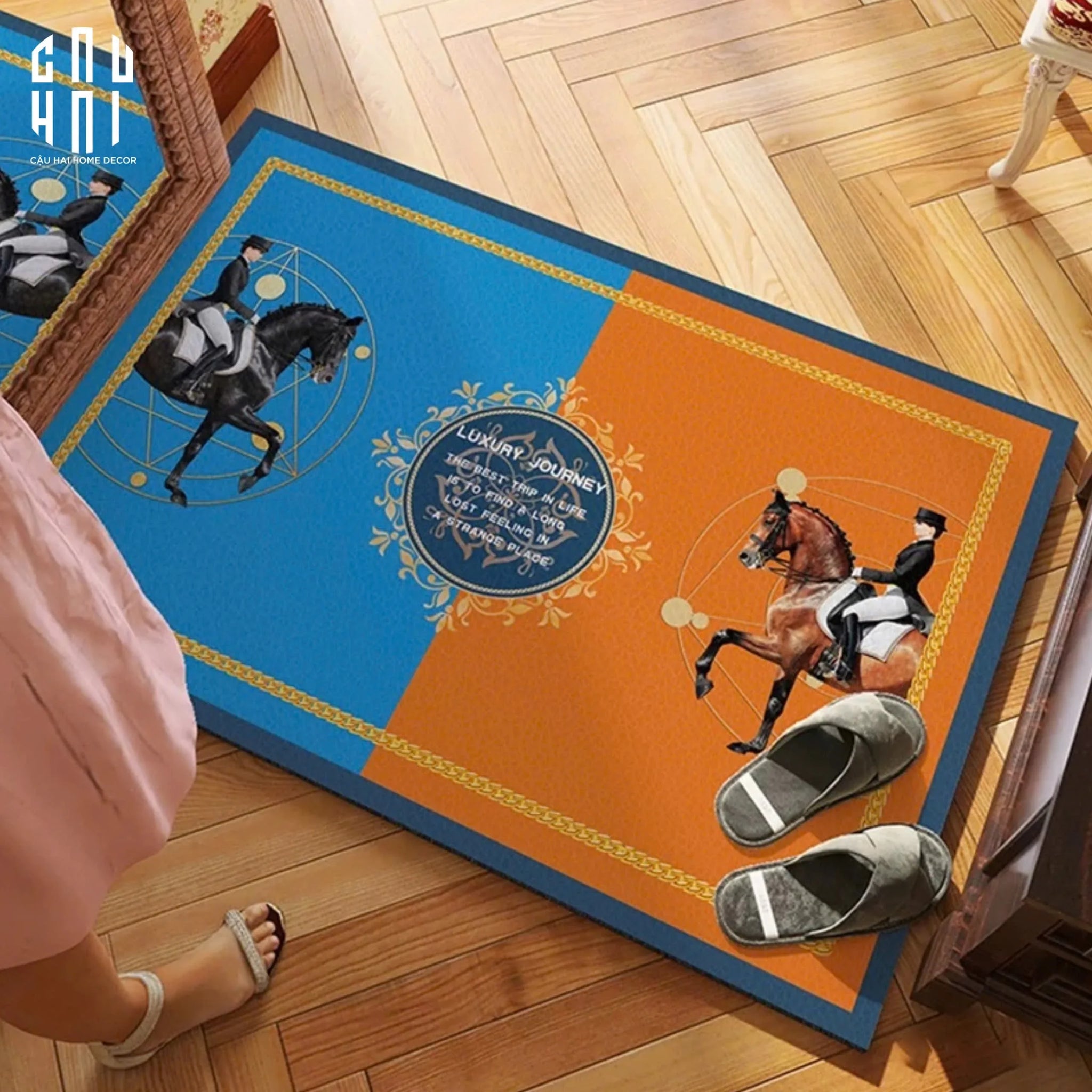 THẢM CỬA DA 50X80 - OB HORSEMAN DOOR MAT-CẬU HAI HOME DECOR