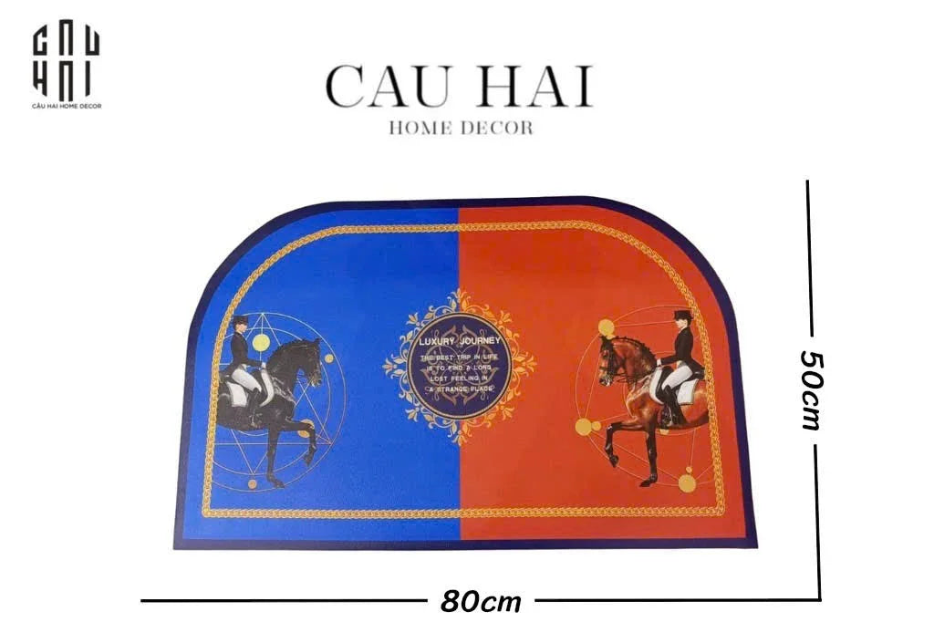 THẢM CỬA DA 50x80 - OVAL OB HORSEMAN-CẬU HAI HOME DECOR