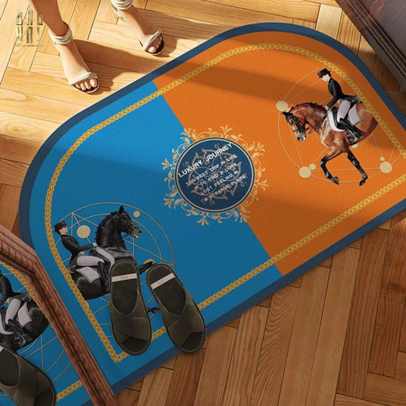 THẢM CỬA DA 50x80 - OVAL OB HORSEMAN-CẬU HAI HOME DECOR