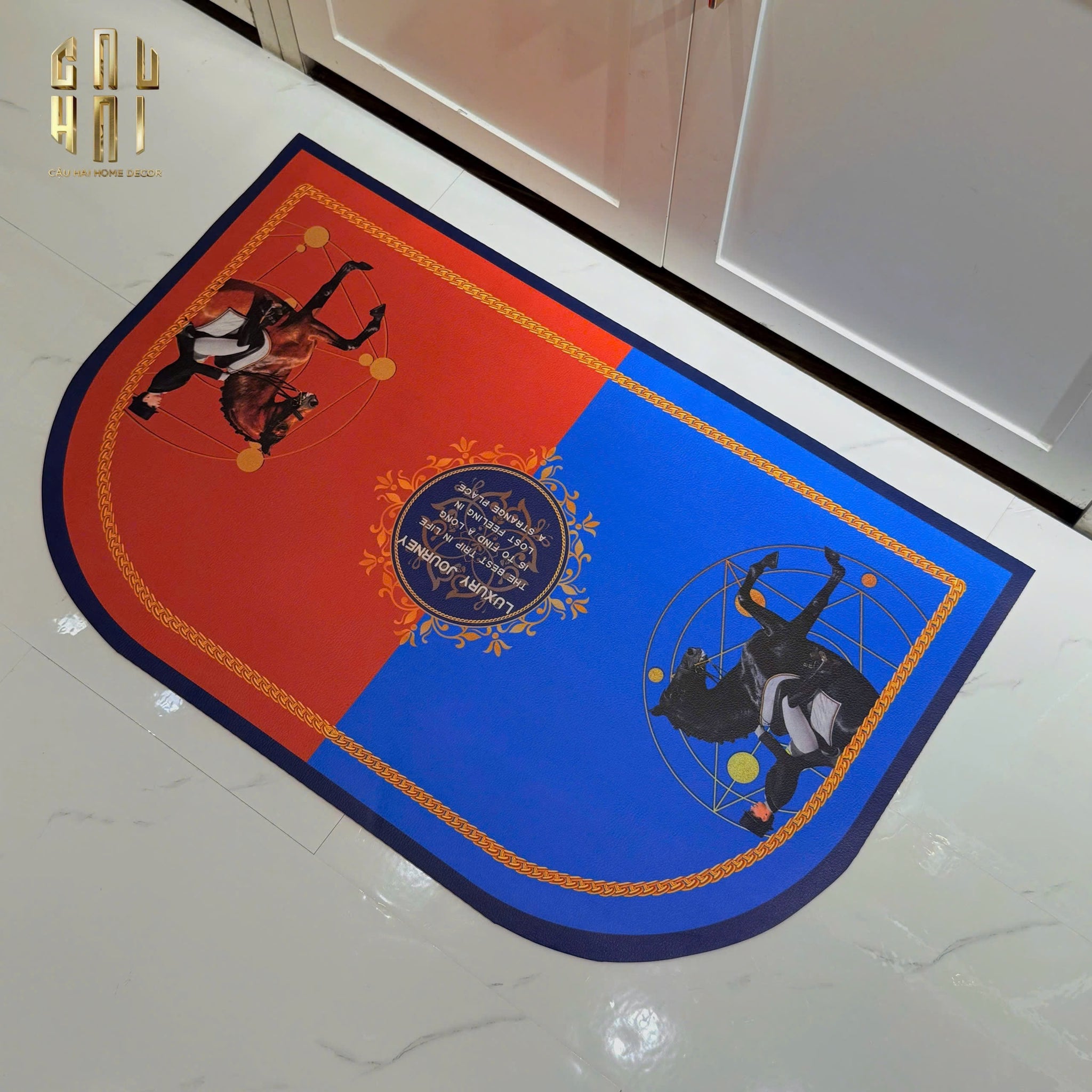 THẢM CỬA DA 50x80 - OVAL OB HORSEMAN-CẬU HAI HOME DECOR