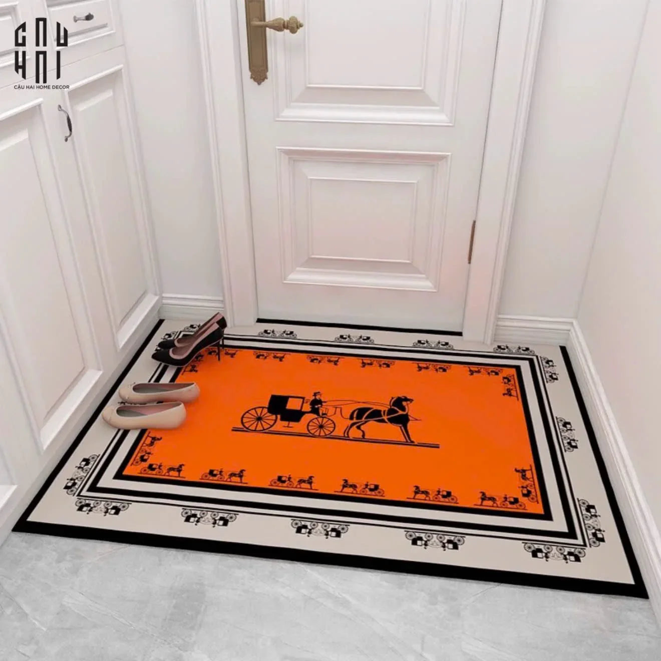THẢM CỬA DA 50x80 - VINTAGE CHARIOT HELIOS DOOR MAT-CẬU HAI HOME DECOR