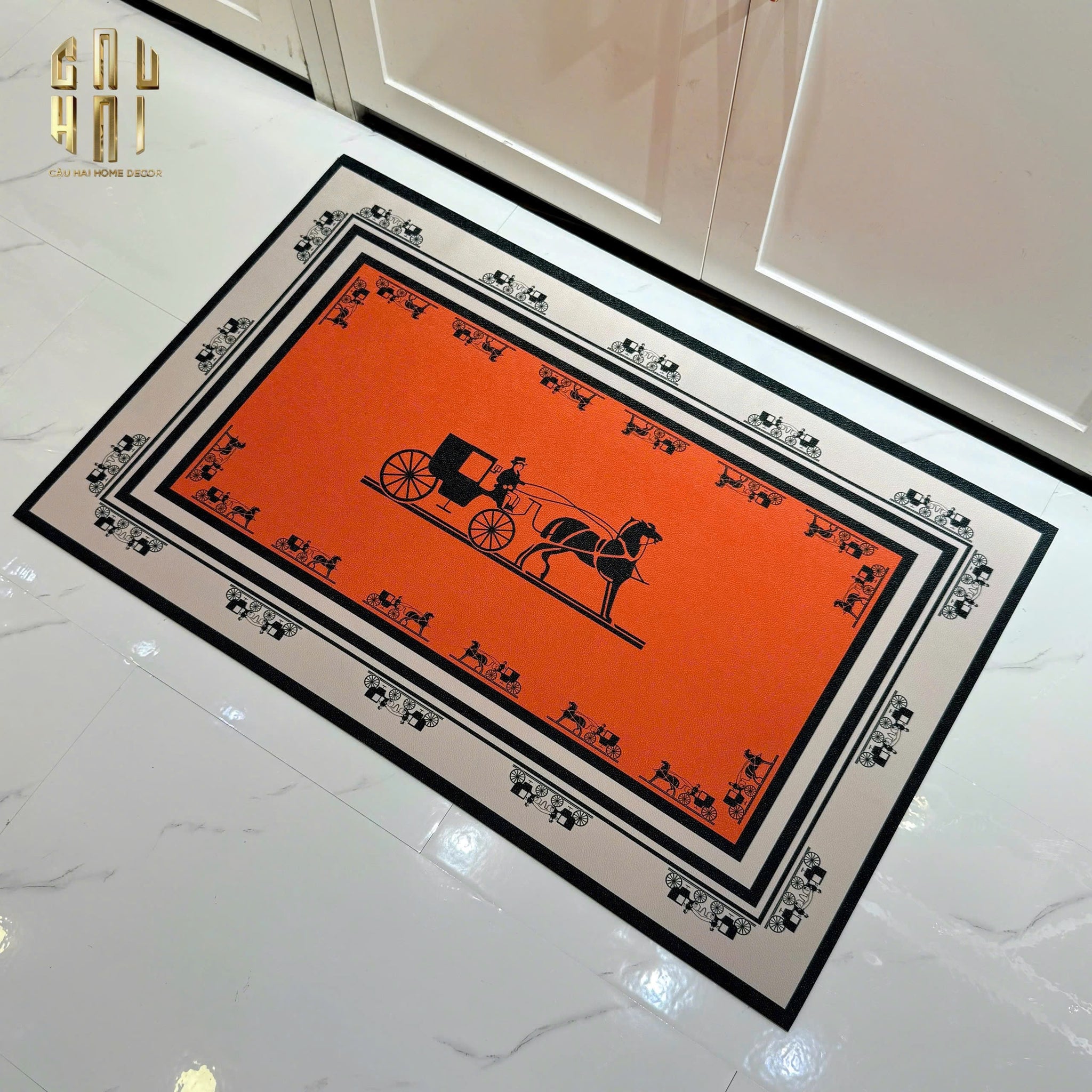 THẢM CỬA DA 50x80 - VINTAGE CHARIOT HELIOS DOOR MAT-CẬU HAI HOME DECOR