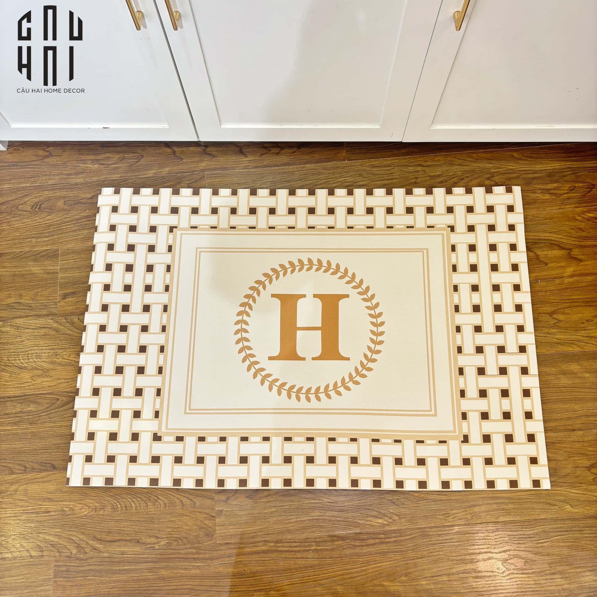THẢM CỬA DA 60X90 - ICONIC BEIGE HELIOS DOOR MAT-CẬU HAI HOME DECOR