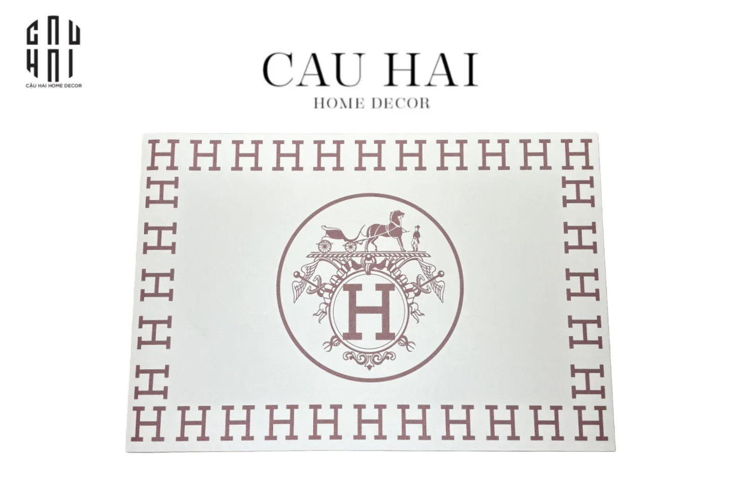 THẢM CỬA DA 60X90 - ICONIC WHITE HELIOS DOOR MAT-CẬU HAI HOME DECOR