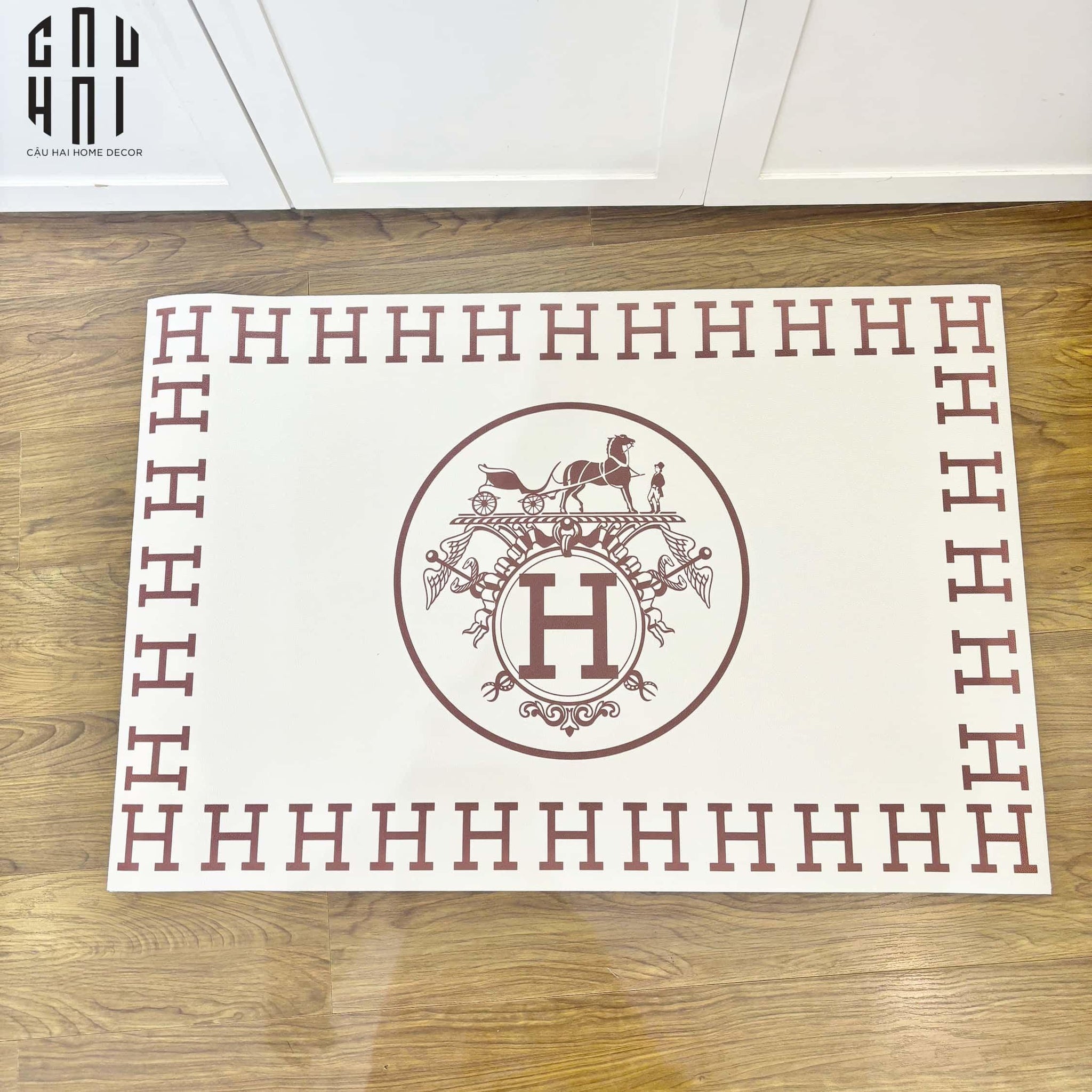 THẢM CỬA DA 60X90 - ICONIC WHITE HELIOS DOOR MAT-CẬU HAI HOME DECOR
