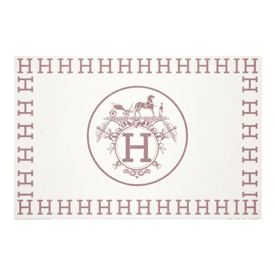60x90 Leather Door Mat - Iconic White Helios Door Mat