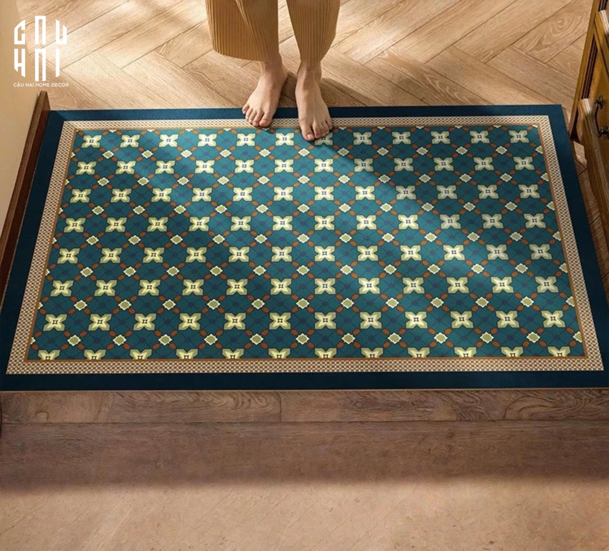 THẢM CỬA DA 60X90 - LATTICE OF LUXURY DOOR MAT-CẬU HAI HOME DECOR