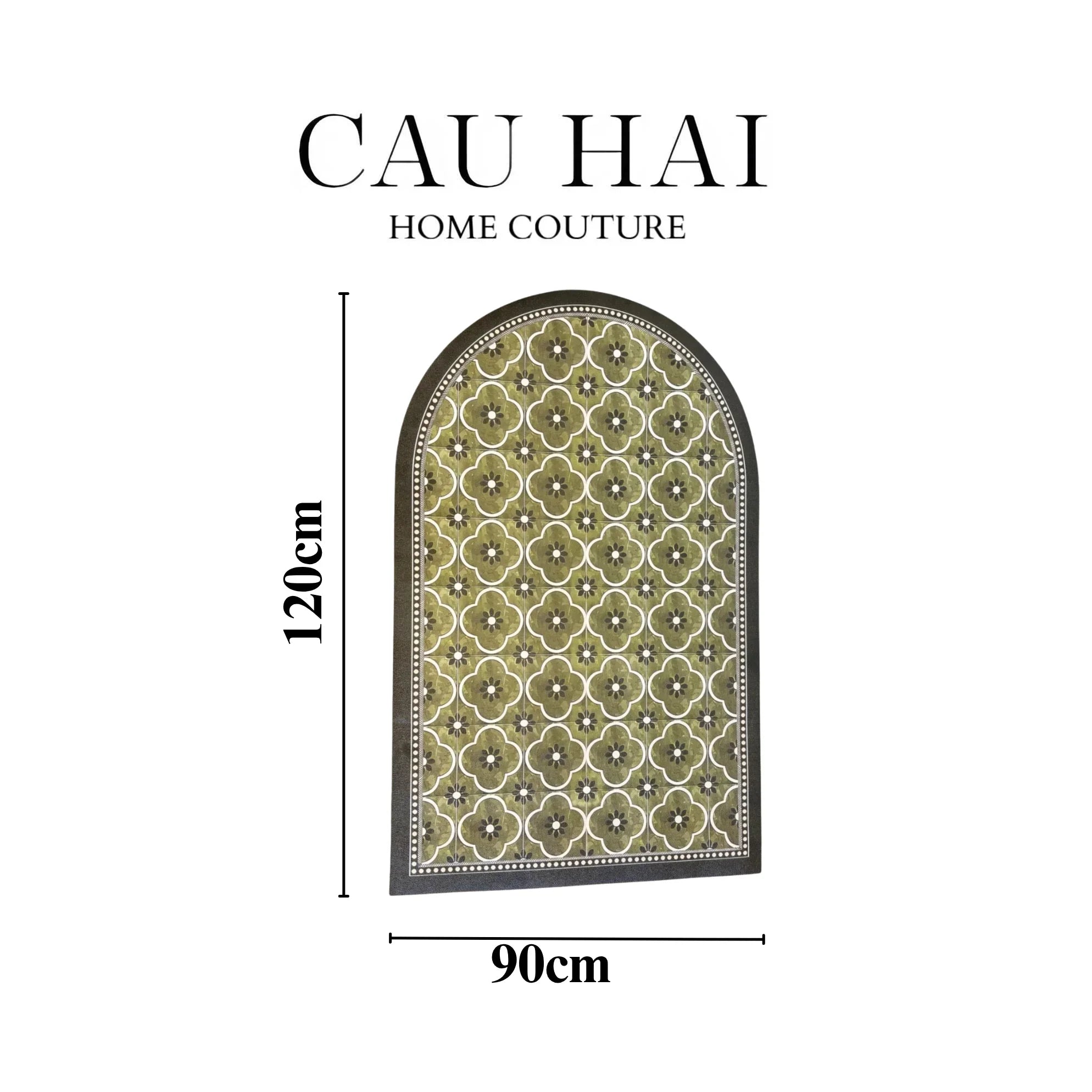 THẢM CỬA DA 90X120 OLIVE GREEN PETALS-CẬU HAI HOME DECOR