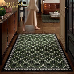 Thảm Cửa Da Cao Cấp - Water & Oil Repellent 60X90 - Olive Green Petals-CẬU HAI HOME DECOR