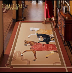 Thảm Cứa Da Cao Cấp - Water & Oil Repellent 80x120 Ngựa Kỵ Mã Hoàng Gia - Royaux Chevaux-CẬU HAI HOME DECOR