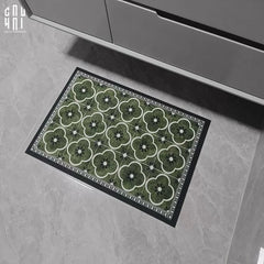 Thảm Cửa Da Chữ Nhật 60X90 - Olive Green Petals - Door Mat-CẬU HAI HOME DECOR