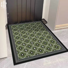 Thảm Cửa Da Chữ Nhật 60X90 - Olive Green Petals - Door Mat-CẬU HAI HOME DECOR