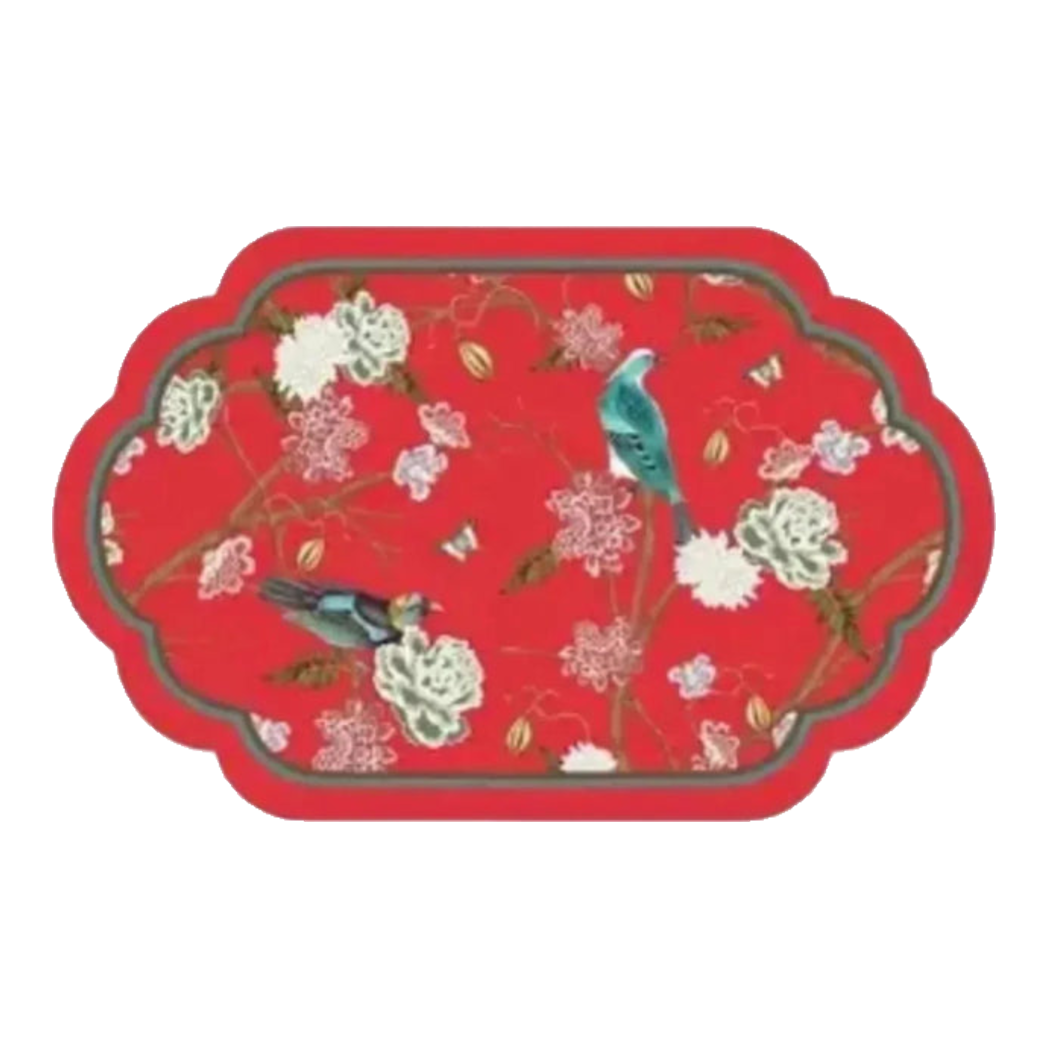 Gen8 50X80 Micro-Nappa Leather Absorbent Door Mat - Qing Dynasty Crimson Legacy
