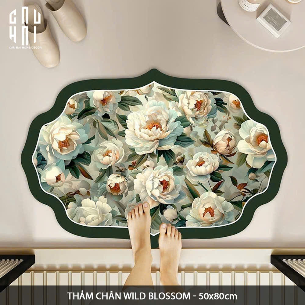 Thảm Cửa - Door Mat - 50X80 Wild Blossom-THẢM CỬA-CẬU HAI HOME DECOR