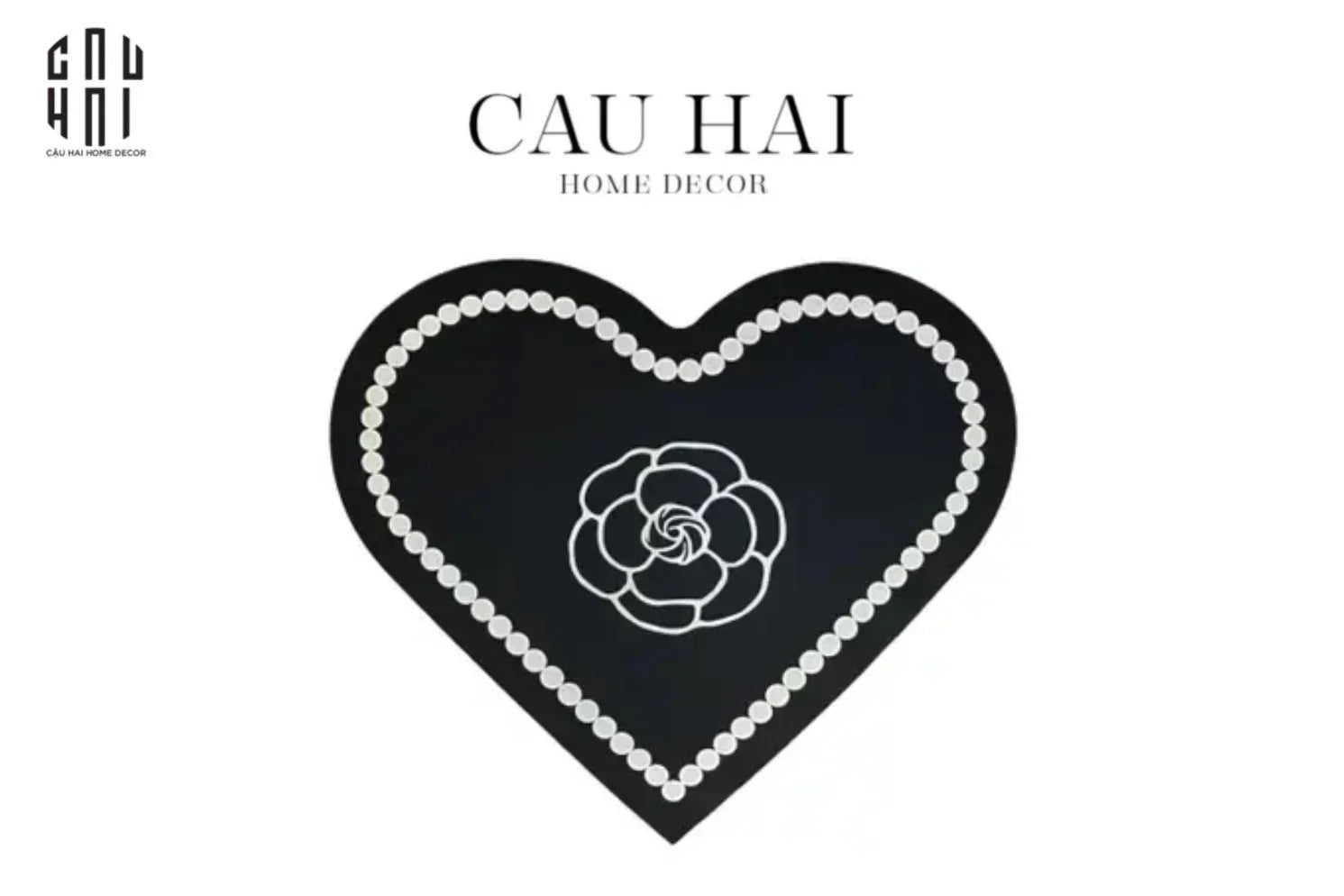 THẢM CỬA - DOOR MAT - D80 CAMÉLIA - BLACK HEART-CẬU HAI HOME DECOR