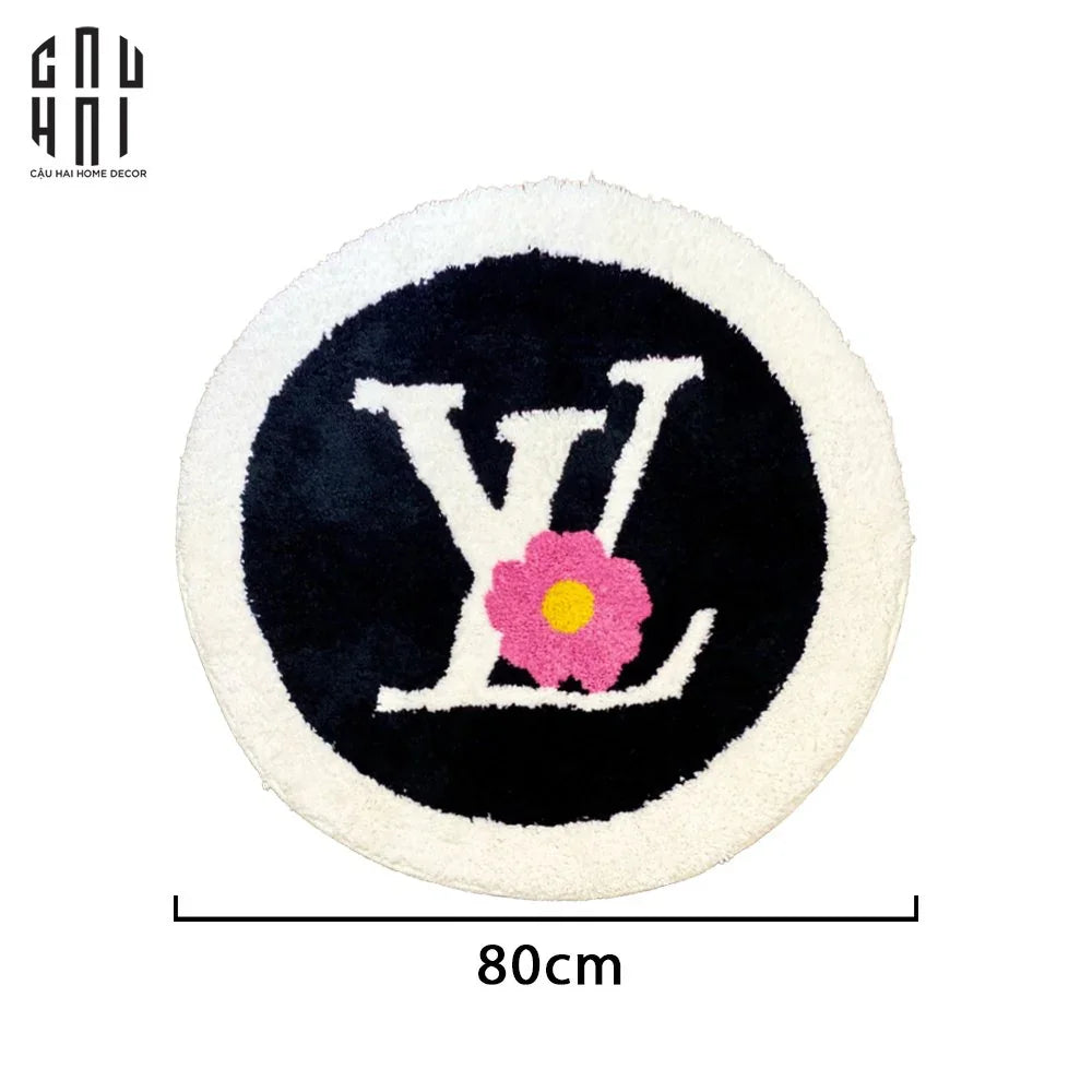 THẢM CỬA LÔNG DỆT - D80 LOUIS V - WHITE-CẬU HAI HOME DECOR