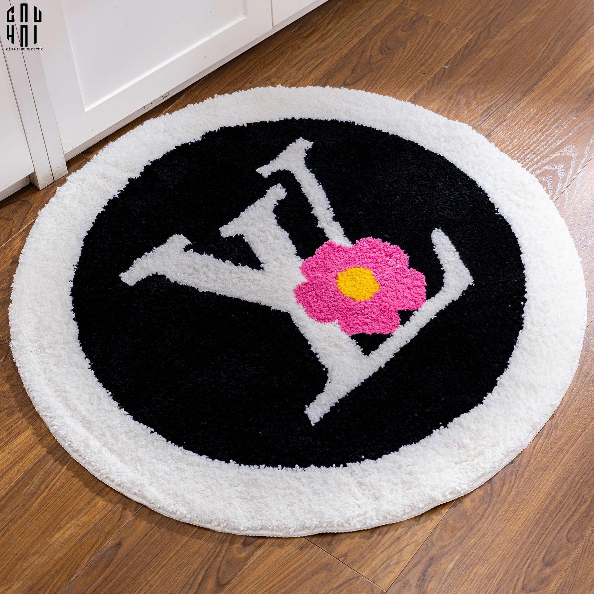 THẢM CỬA LÔNG DỆT - D80 LOUIS V - WHITE-CẬU HAI HOME DECOR