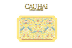 Thảm Cửa Microfiber 50x75 Hoa Văn Đối Xứng - Florals en Pastel Symétrique-CẬU HAI HOME DECOR
