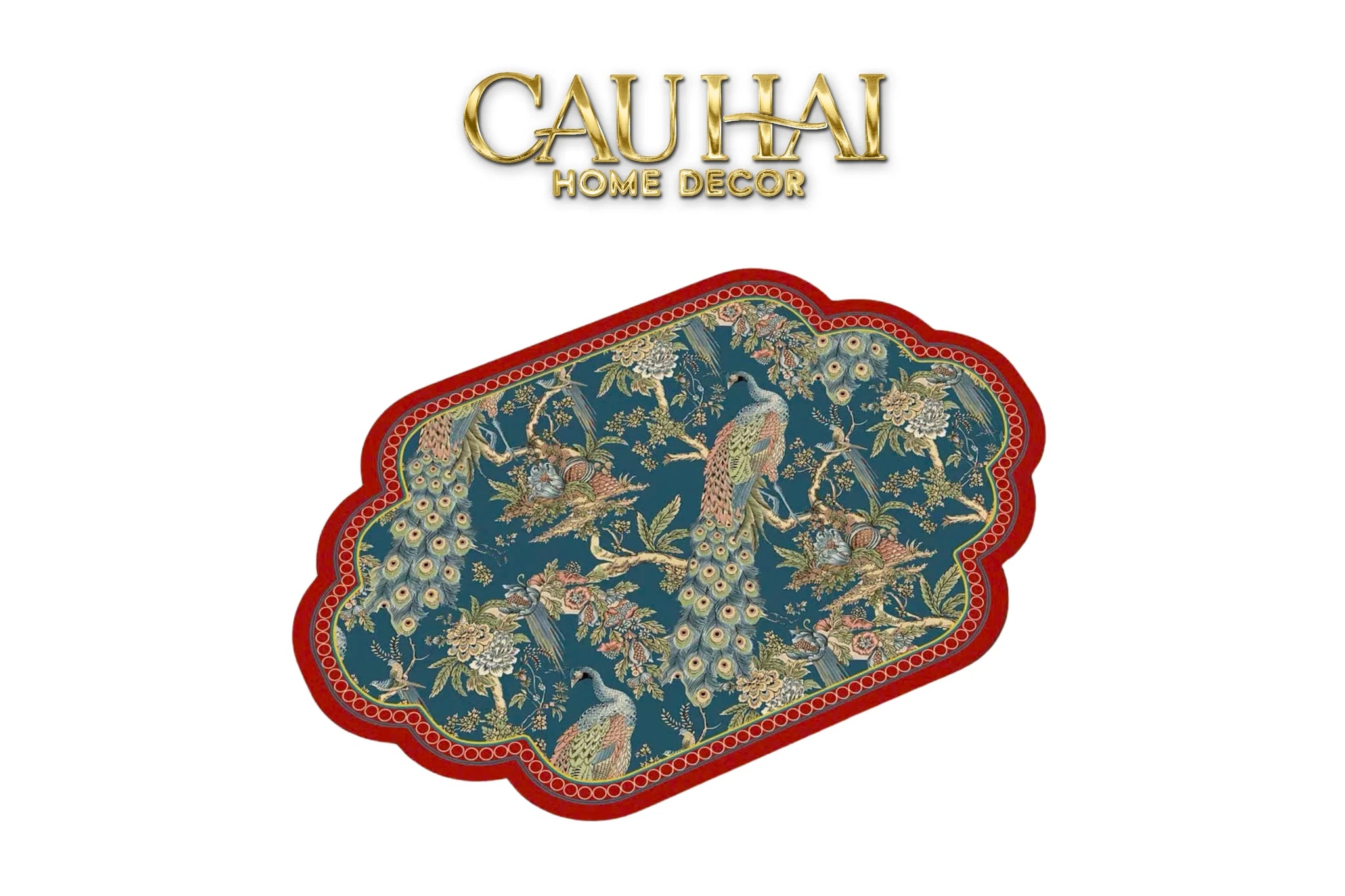 Thảm Cửa Microfiber 50x75 - Paon Plumage Prosperity-CẬU HAI HOME DECOR