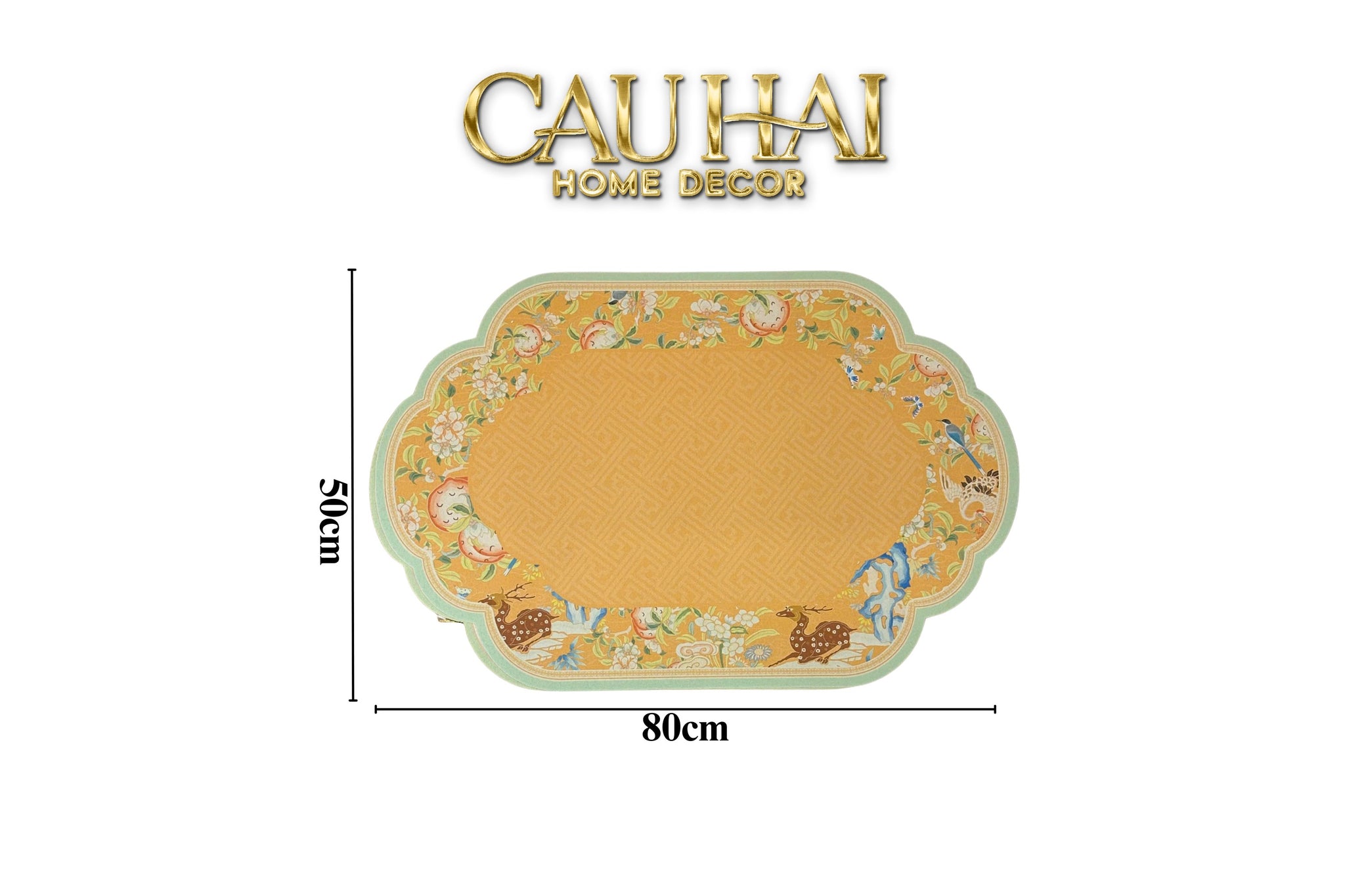 Thảm Cửa Microfiber 50x80 - Đào Viên Xuân Cảnh - CẬU HAI HOME DECOR