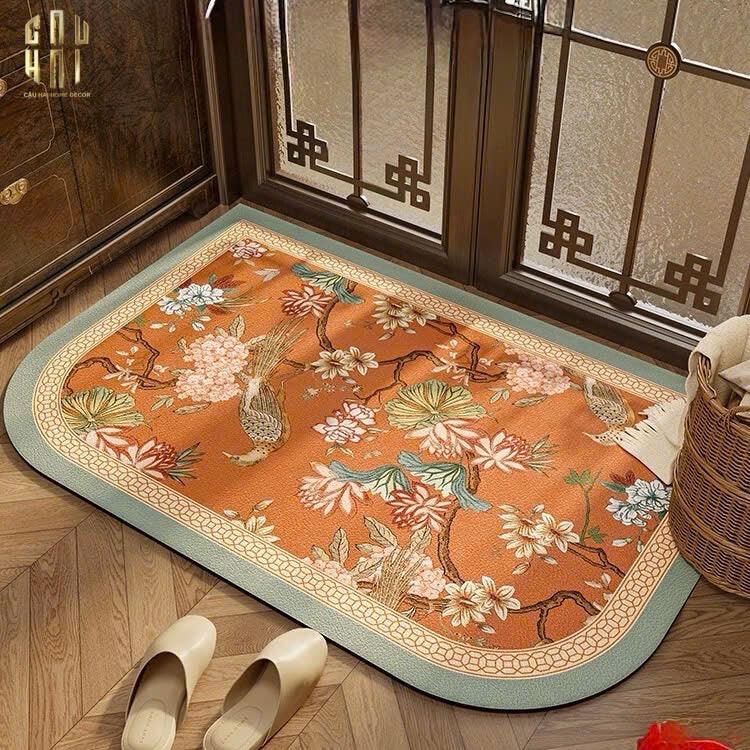 THẢM CỬA MICROFIBER 50X80 DYNASTY OF BIRD - PREMIUM FLOOR MAT-CẬU HAI HOME DECOR