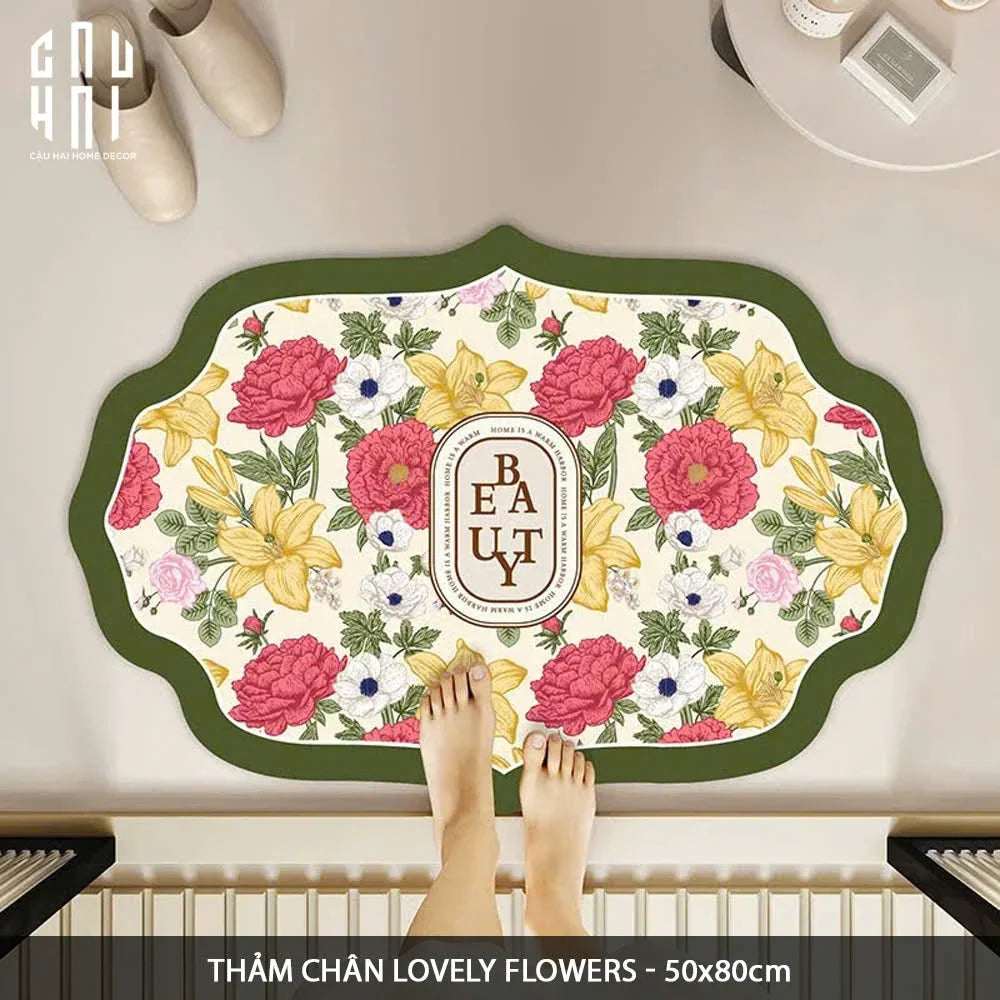 THẢM CỬA MICROFIBER - 50x80 EN JOUR DE FLEUR - DOOR MAT-CẬU HAI HOME DECOR