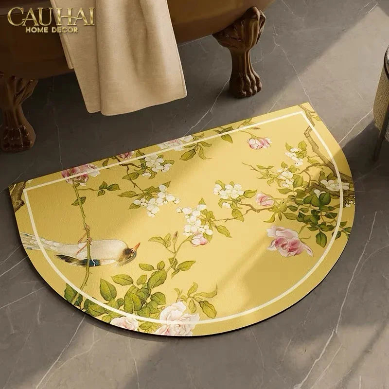 Thảm Cửa Microfiber 50x80 - Kim Nhã Bán Nguyệt-CẬU HAI HOME DECOR