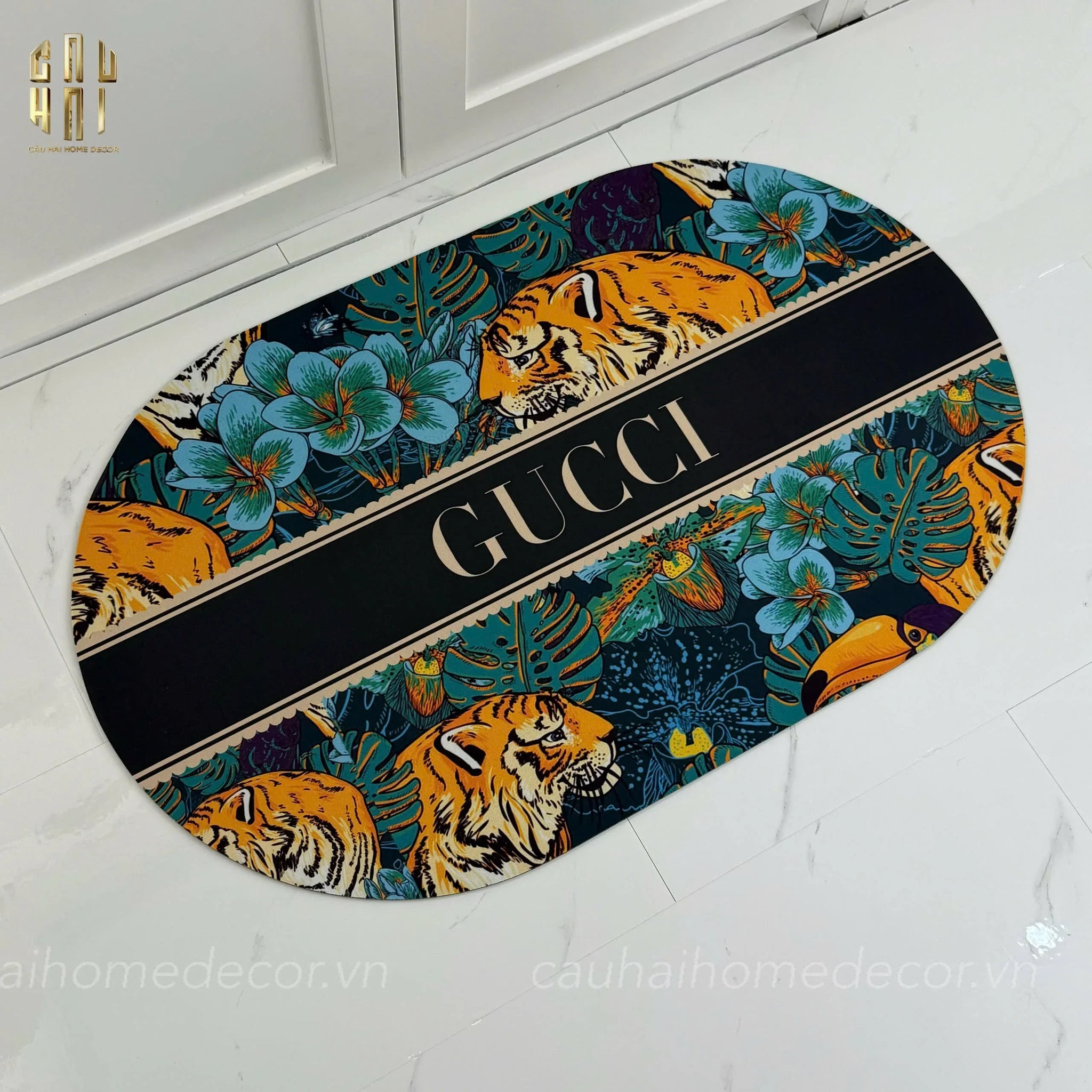 THẢM CỬA MICROFIBER 50X80 - WILD CHIC GG DOOR MAT-CẬU HAI HOME DECOR