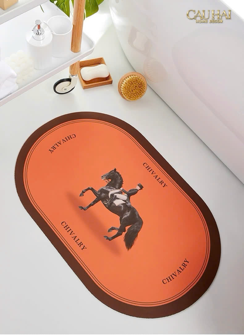 THẢM CỬA MICROFIBER 60X90 - CHIVALRY HORSEMAN-CẬU HAI HOME DECOR