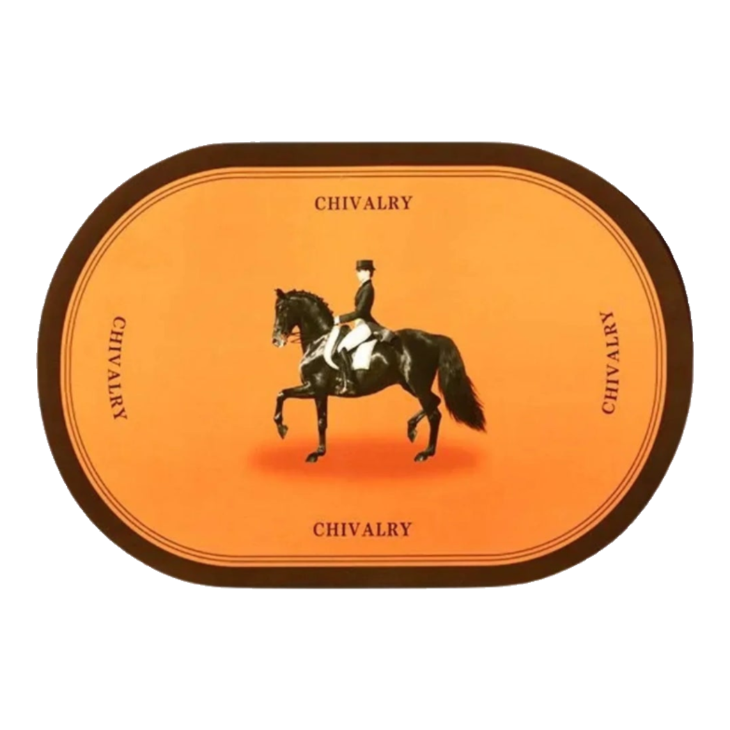 Signature Orange 60x90 Microfiber Doormat - Chivalry Polo Horseman Equestrian