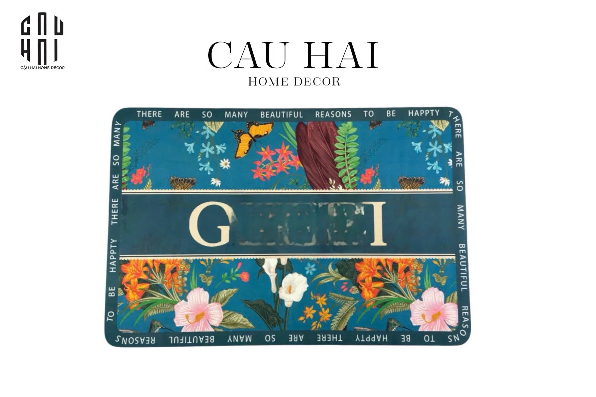 THẢM CỬA MICROFIBER 60x90 - JUNGLE GG - NAVY-CẬU HAI HOME DECOR