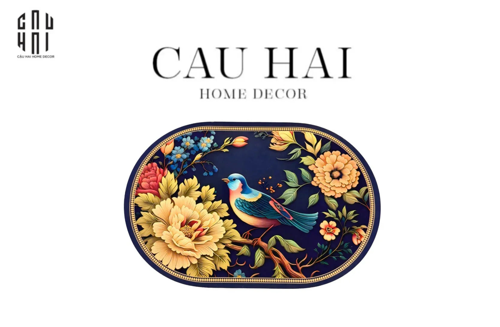 THẢM CỬA MICROFIBER 60x90 - LAM CẨM HOA - DOOR MAT-CẬU HAI HOME DECOR