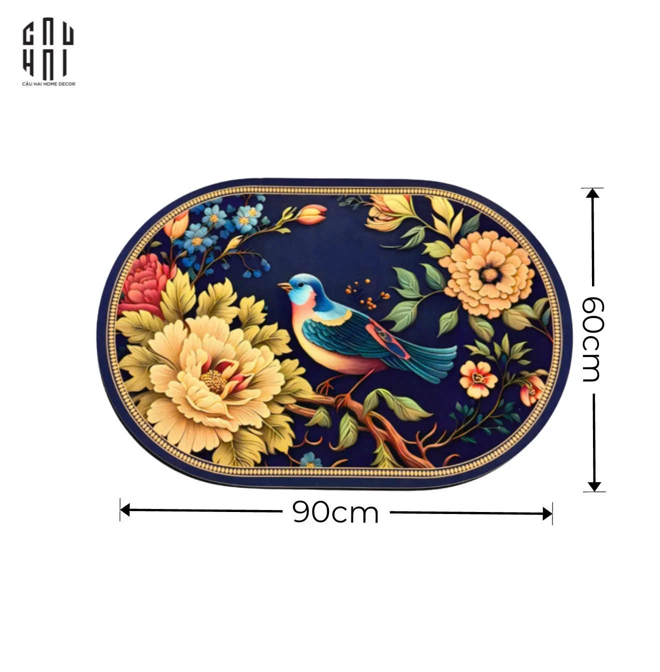 THẢM CỬA MICROFIBER 60x90 - LAM CẨM HOA - DOOR MAT-CẬU HAI HOME DECOR
