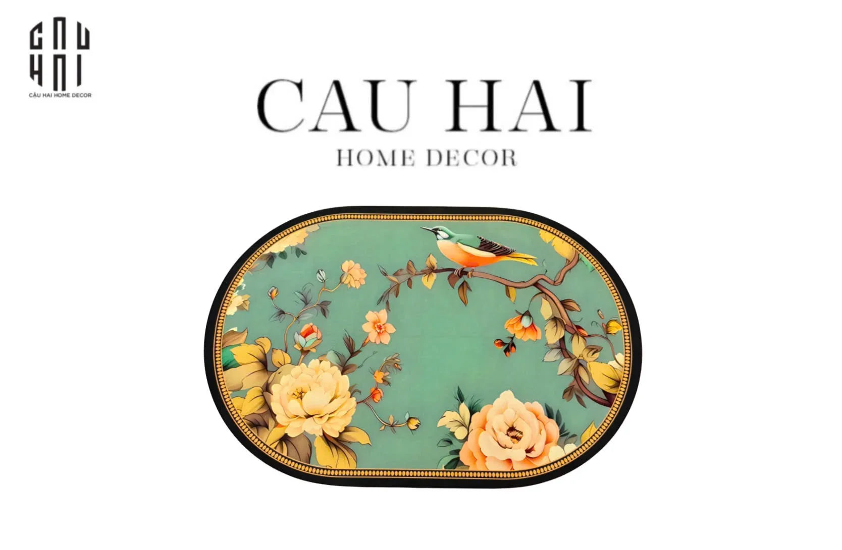 Thảm Cửa Microfiber 60X90 - Lục Vũ Tường Vi Door Mat - CẬU HAI HOME DECOR