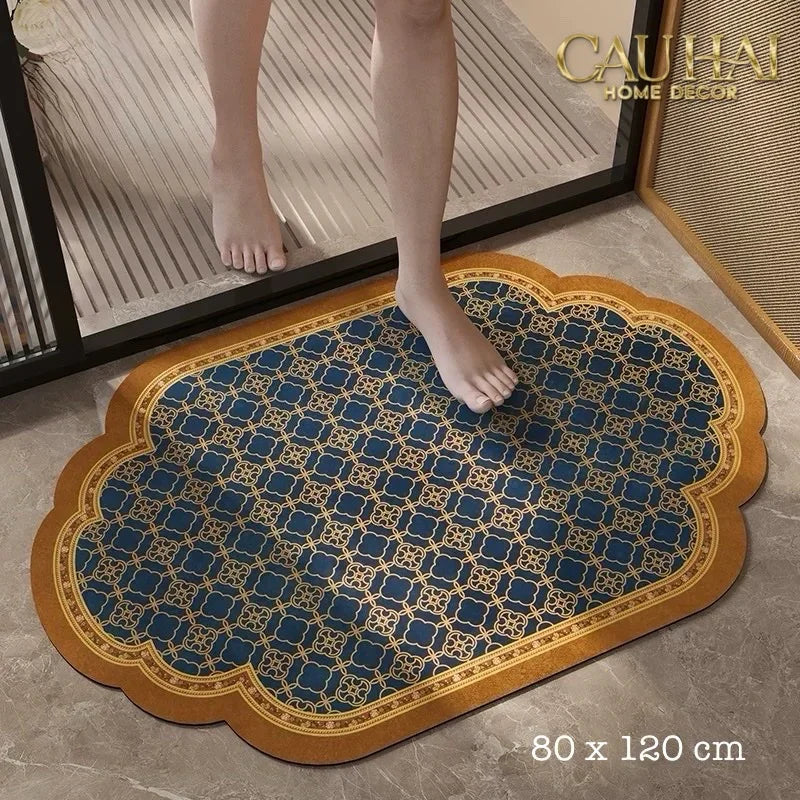 Thảm Cửa Microfiber 80 X 120 - Ming Dynasty Legacy Lattice-CẬU HAI HOME DECOR