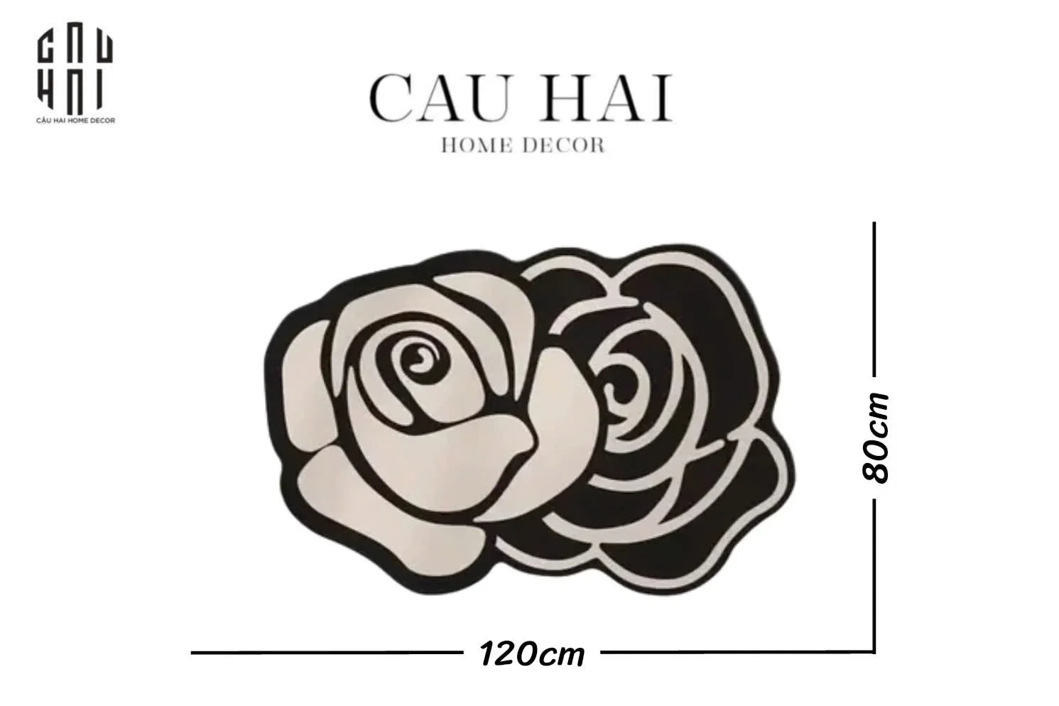 THẢM CỬA MICROFIBER - 80x120 MONOCHROME ROSE - DOOR MAT-CẬU HAI HOME DECOR