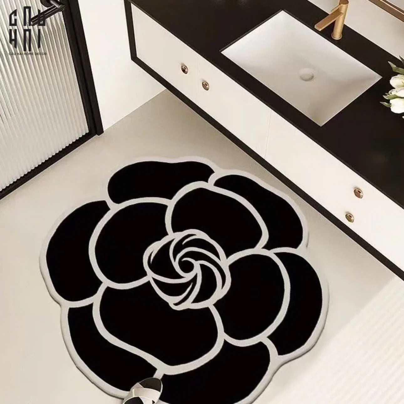 THẢM CỬA MICROFIBER - 80x80 EBON ROSE - DOOR MAT-CẬU HAI HOME DECOR