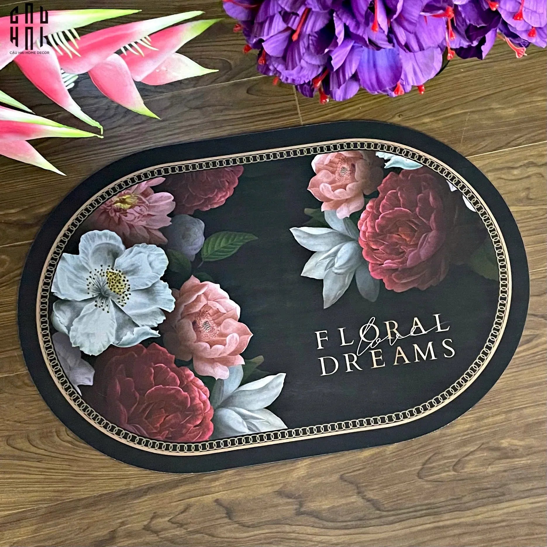 THẢM CỬA MICROFIBER - DOOR MAT - 40x60 FLORAL DREAM-CẬU HAI HOME DECOR