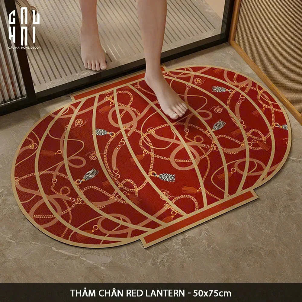 THẢM CỬA MICROFIBER - DOOR MAT - 50x75 RED LANTERN-CẬU HAI HOME DECOR