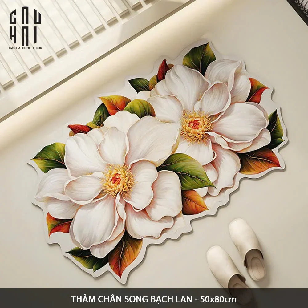 THẢM CỬA MICROFIBER - DOOR MAT - 50x80 SONG BẠCH LAN-CẬU HAI HOME DECOR