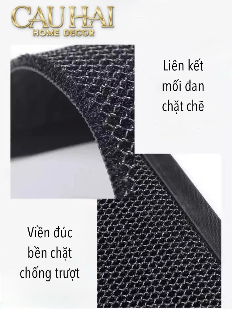 Thảm Cửa Ngăn Bụi Coil Fiber Đan Vòng - 80X120 Le Noir Monogram 3D Anti-Dust Mats-THẢM CỬA-CẬU HAI HOME DECOR