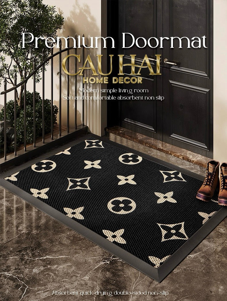 Thảm Cửa Ngăn Bụi Coil Fiber Đan Vòng - 80X120 Le Noir Monogram 3D Anti-Dust Mats-THẢM CỬA-CẬU HAI HOME DECOR