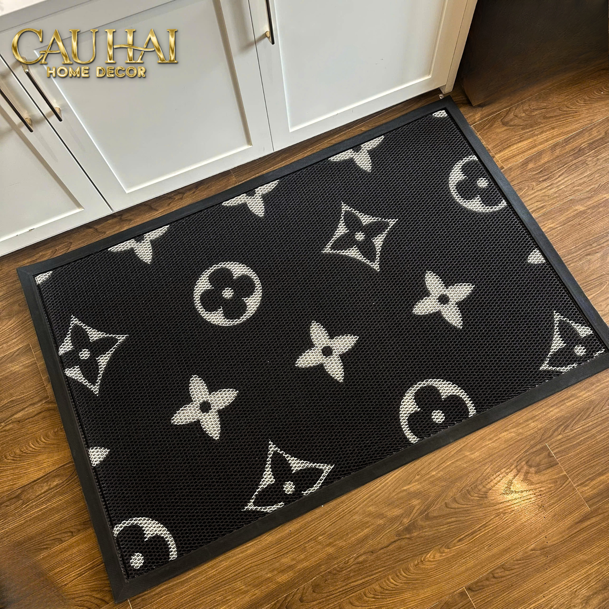 Thảm Cửa Ngăn Bụi Coil Fiber Đan Vòng - 80X120 Le Noir Monogram 3D Anti-Dust Mats-THẢM CỬA-CẬU HAI HOME DECOR