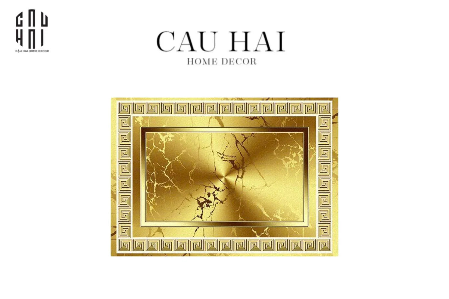 THẢM CỬA NHUNG BỈ - 60x90 GOLDEN MARBLE LINE - FLOOR MAT-CẬU HAI HOME DECOR