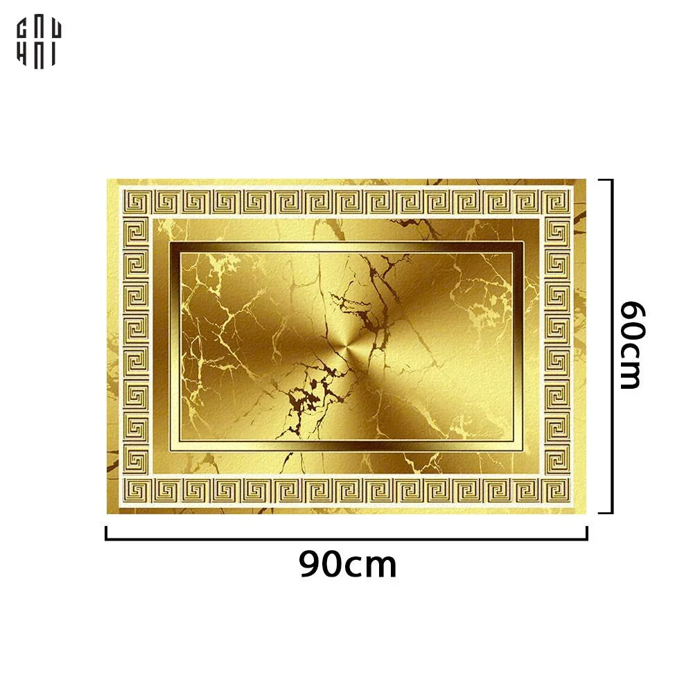THẢM CỬA NHUNG BỈ - 60x90 GOLDEN MARBLE LINE - FLOOR MAT-CẬU HAI HOME DECOR