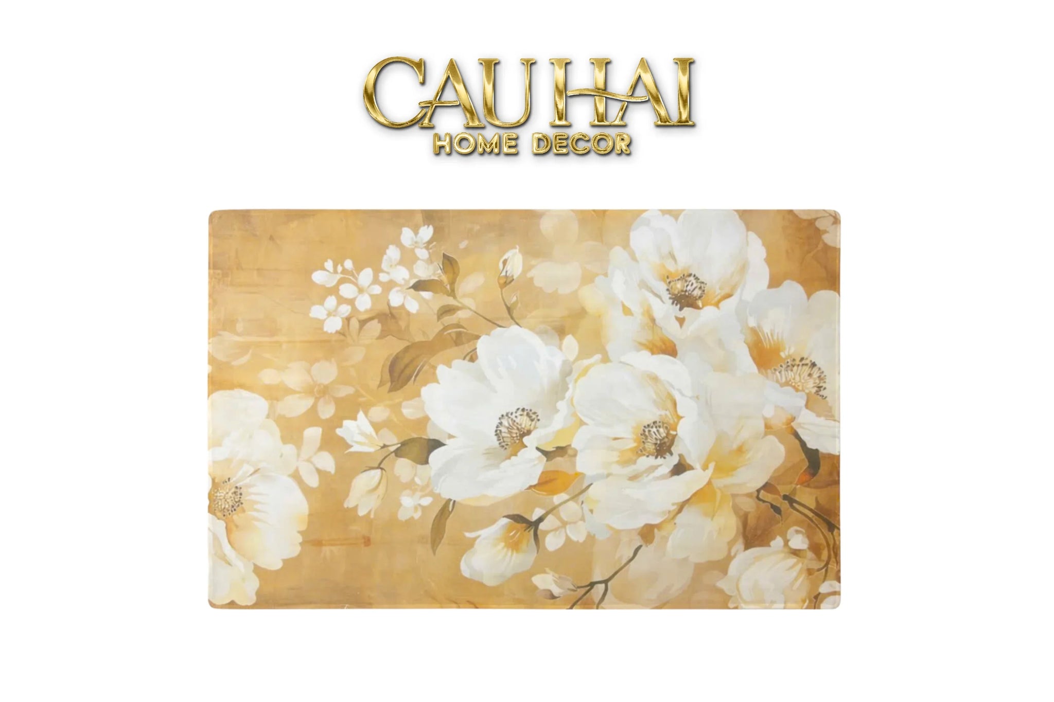 Thảm Cửa Nhung Bỉ 80x120 - Pivoine D’Ivoire Petal Serenity-CẬU HAI HOME DECOR