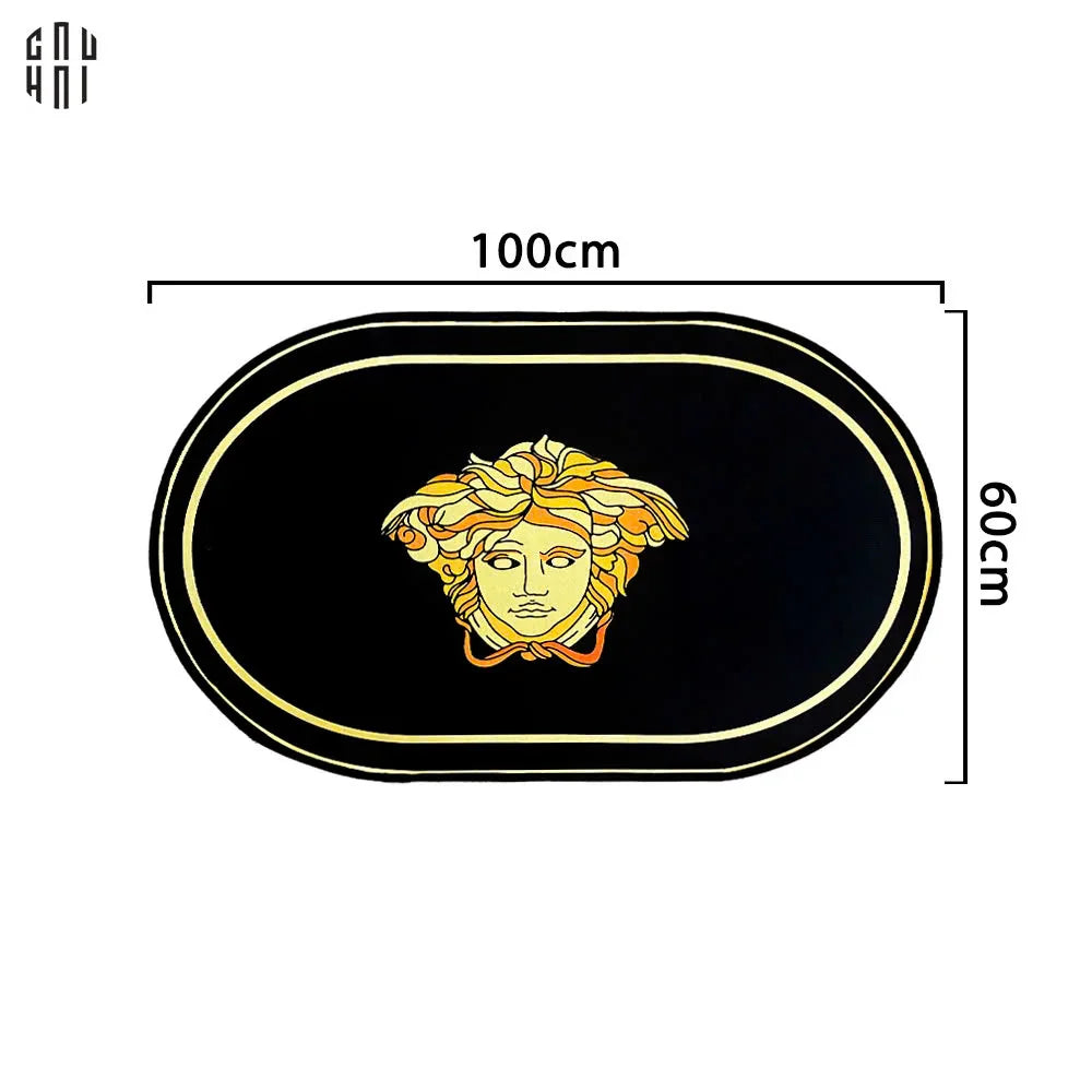 THẢM CỬA NHUNG BỈ - DOOR MAT - 60x100 GIANNI VERS. GOLDEN MEDUSA GAZE-CẬU HAI HOME DECOR