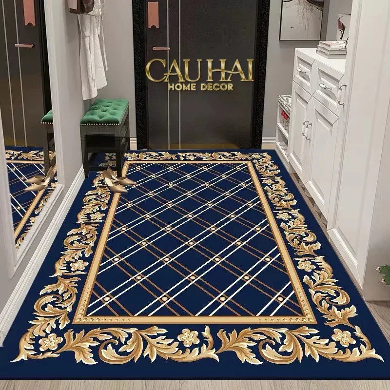 Thảm Cửa Nhung Pha Lê Cao Cấp - 80x120 Impérial Roman Gold Scroll Border Premium Rugs-THẢM CỬA-CẬU HAI HOME DECOR